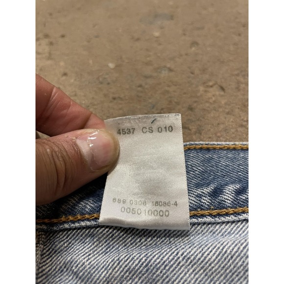 Levis 501 XX Jeans Mens 36x27 Light Wash Blue Straight Leg Button Fly Distressed - Picture 8 of 16